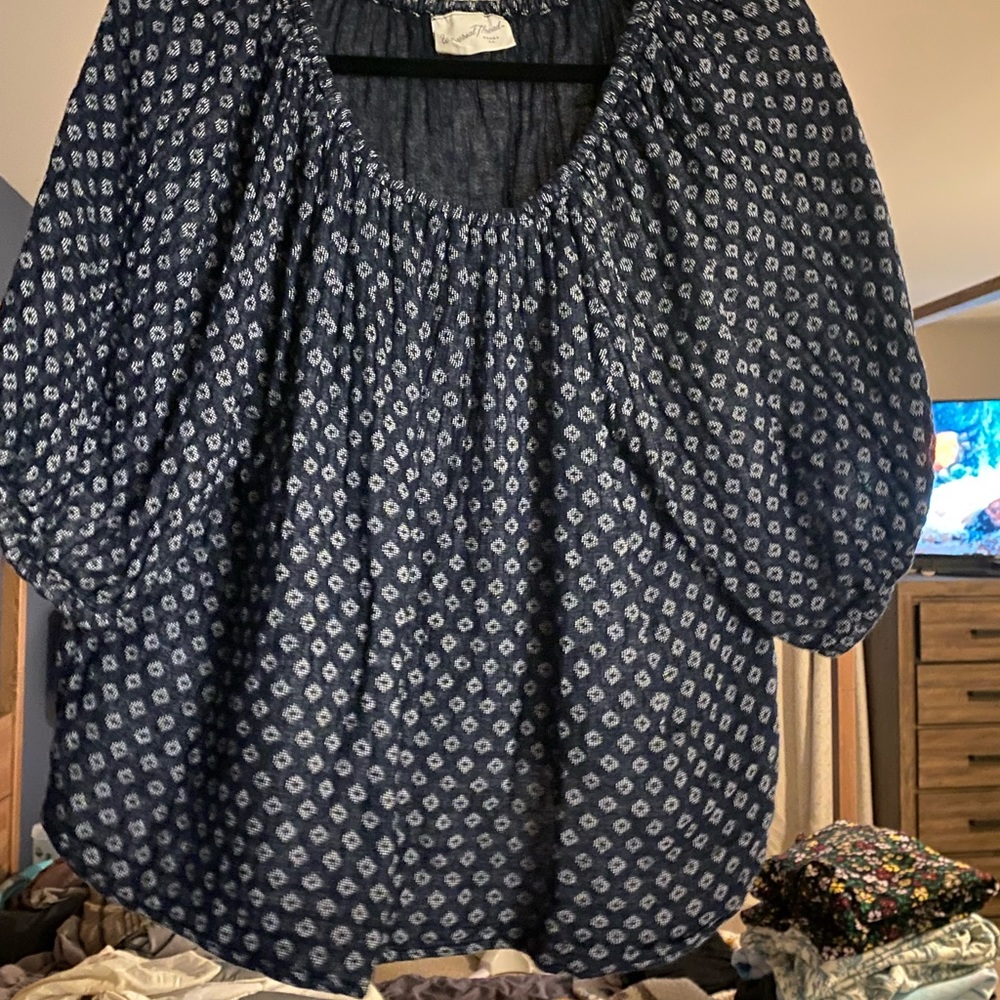 Printed off the shoulder top